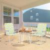 imageVINGLI Patio Lawn Webbed Folding Chairs Set of 2 Outdoor Beach Chair Portable Dining Chair for Yard Garden Green ClassicYellow
