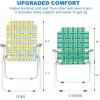 imageVINGLI Patio Lawn Webbed Folding Chairs Set of 2 Outdoor Beach Chair Portable Dining Chair for Yard Garden Green ClassicYellow