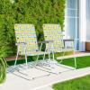 imageVINGLI Patio Lawn Webbed Folding Chairs Set of 2 Outdoor Beach Chair Portable Dining Chair for Yard Garden Green ClassicYellow