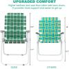 imageVINGLI Patio Lawn Webbed Folding Chairs Set of 2 Outdoor Beach Chair Portable Dining Chair for Yard Garden Red ClassicDark Green