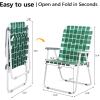 imageVINGLI Patio Lawn Webbed Folding Chairs Set of 2 Outdoor Beach Chair Portable Dining Chair for Yard Garden Red ClassicDark Green