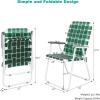 imageVINGLI Patio Lawn Webbed Folding Chairs Set of 2 Outdoor Beach Chair Portable Dining Chair for Yard Garden Red ClassicDark Green
