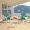 imageVINGLI Patio Lawn Webbed Folding Chairs Set of 2 Outdoor Beach Chair Portable Dining Chair for Yard Garden Red ClassicDark Green