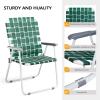 imageVINGLI Patio Lawn Webbed Folding Chairs Set of 2 Outdoor Beach Chair Portable Dining Chair for Yard Garden Red ClassicDark Green