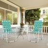 imageVINGLI Patio Lawn Webbed Folding Chairs Set of 2 Outdoor Beach Chair Portable Dining Chair for Yard Garden Red ClassicGreen