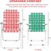 imageVINGLI Patio Lawn Webbed Folding Chairs Set of 2 Outdoor Beach Chair Portable Dining Chair for Yard Garden Red ClassicRed