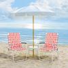 imageVINGLI Patio Lawn Webbed Folding Chairs Set of 2 Outdoor Beach Chair Portable Dining Chair for Yard Garden Red ClassicRed