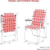 imageVINGLI Patio Lawn Webbed Folding Chairs Set of 2 Outdoor Beach Chair Portable Dining Chair for Yard Garden Red ClassicRed