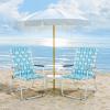 imageVINGLI Patio Lawn Webbed Folding Chairs Set of 2 Outdoor Beach Chair Portable Dining Chair for Yard Garden Red ClassicWhite  Blue