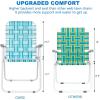 imageVINGLI Patio Lawn Webbed Folding Chairs Set of 2 Outdoor Beach Chair Portable Dining Chair for Yard Garden Red ClassicWhite  Blue