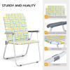 imageVINGLI Patio Lawn Webbed Folding Chairs Set of 2 Outdoor Beach Chair Portable Dining Chair for Yard Garden Red ClassicYellow