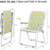 imageVINGLI Patio Lawn Webbed Folding Chairs Set of 2 Outdoor Beach Chair Portable Dining Chair for Yard Garden Red ClassicYellow