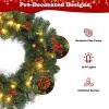 imageVINGLI Prelit Christmas Tree 5Piece Set with LED Lights Christmas Garlands Wreath and Set of 2 Entrance Trees Artificial Christmas Porch Decorations Indoor Outdoor Lighted Decor