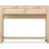 imageVINGLI Rattan Console Table Boho Sofa Table with 2 Drawers and Open Storage Shelf Oak 39W x 12D x 31H