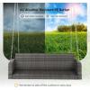 imageVINGLI Rattan Porch Swing Heavy Duty 800 LBS Outdoor Hanging Seat with Extra Cushion and Adjustable Chain The Porch Swing Seat Made by Wicker Suits for Garden Yard Lawn Black 4 FTGray