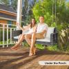 imageVINGLI Rattan Porch Swing Heavy Duty 800 LBS Outdoor Hanging Seat with Extra Cushion and Adjustable Chain The Porch Swing Seat Made by Wicker Suits for Garden Yard Lawn Black 4 FTGray