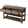 imageVINGLI Rustic Gray Console Table with 3 Drawers and 2 Shelves Wood Console Table for Entryway Farmhouse Console Table Sofa Table with Storage for Living Room 472quot W x 157quot D x 299quot H