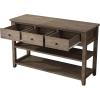imageVINGLI Rustic Gray Console Table with 3 Drawers and 2 Shelves Wood Console Table for Entryway Farmhouse Console Table Sofa Table with Storage for Living Room 472quot W x 157quot D x 299quot H