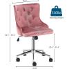 imageVINGLI Rustic Microfiber Armless Home Office Desk Chair with Gold BaseWheels Small Cute VanityMakeup Chair with Back for Bedroom Upholstered Adjustable Rolling Swivel Nail Chair for WomenGirlsPink