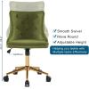 imageVINGLI Rustic Microfiber Armless Home Office Desk Chair with Gold BaseWheels Small Cute VanityMakeup Chair with Back for Bedroom Upholstered Adjustable Rolling Swivel Nail Chair for WomenGirlsOlive