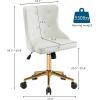 imageVINGLI Rustic Microfiber Armless Home Office Desk Chair with Gold BaseWheels Small Cute VanityMakeup Chair with Back for Bedroom Upholstered Adjustable Rolling Swivel Nail Chair for WomenGirlsWhitevelvet