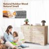 imageVINGLI Unfinished 6 Drawer Dresser Natural Solid Wood Dresser Color DIY Upgraged Rustic Farmhouse Tall Dresser with Spacious Storage Chests of Drawers with Full Extension Drawer Slides177D x 551W x 37H 8 Drawers