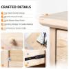 imageVINGLI Unfinished 6 Drawer Dresser Natural Solid Wood Dresser Color DIY Upgraged Rustic Farmhouse Tall Dresser with Spacious Storage Chests of Drawers with Full Extension Drawer Slides177D x 315W x 492H 6 Drawers