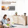 imageVINGLI Unfinished 6 Drawer Dresser Natural Solid Wood Dresser Color DIY Upgraged Rustic Farmhouse Tall Dresser with Spacious Storage Chests of Drawers with Full Extension Drawer Slides177D x 57W x 33H 6 Drawers