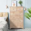imageVINGLI Unfinished 6 Drawer Dresser Natural Solid Wood Dresser Color DIY Upgraged Rustic Farmhouse Tall Dresser with Spacious Storage Chests of Drawers with Full Extension Drawer Slides177D x 315W x 492H 6 Drawers