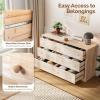 imageVINGLI Unfinished 6 Drawer Dresser Natural Solid Wood Dresser Color DIY Upgraged Rustic Farmhouse Tall Dresser with Spacious Storage Chests of Drawers with Full Extension Drawer Slides177D x 57W x 33H 6 Drawers
