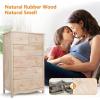 imageVINGLI Unfinished 6 Drawer Dresser Natural Solid Wood Dresser Color DIY Upgraged Rustic Farmhouse Tall Dresser with Spacious Storage Chests of Drawers with Full Extension Drawer Slides177D x 315W x 492H 6 Drawers