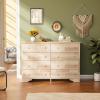 imageVINGLI Unfinished 6 Drawer Dresser Natural Solid Wood Dresser Color DIY Upgraged Rustic Farmhouse Tall Dresser with Spacious Storage Chests of Drawers with Full Extension Drawer Slides177D x 551W x 37H 8 Drawers