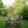 imageVINGLI Upgraded Version Set of 2 Folding Chairs with Arms Portable Patio Chairs for Outdoor ampamp Indoor Sling Back Chairs for Lawn Pool Courtyard Balcony ampamp Garden GreyBlack