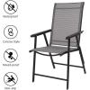 imageVINGLI Upgraded Version Set of 2 Folding Chairs with Arms Portable Patio Chairs for Outdoor ampamp Indoor Sling Back Chairs for Lawn Pool Courtyard Balcony ampamp Garden GreyGrey