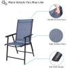 imageVINGLI Upgraded Version Set of 2 Folding Chairs with Arms Portable Patio Chairs for Outdoor ampamp Indoor Sling Back Chairs for Lawn Pool Courtyard Balcony ampamp Garden GreyBlue