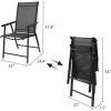 imageVINGLI Upgraded Version Set of 2 Folding Chairs with Arms Portable Patio Chairs for Outdoor ampamp Indoor Sling Back Chairs for Lawn Pool Courtyard Balcony ampamp Garden GreyBlack