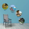 imageVINGLI Upgraded Version Set of 2 Folding Chairs with Arms Portable Patio Chairs for Outdoor ampamp Indoor Sling Back Chairs for Lawn Pool Courtyard Balcony ampamp Garden GreyGrey