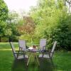 imageVINGLI Upgraded Version Set of 2 Folding Chairs with Arms Portable Patio Chairs for Outdoor ampamp Indoor Sling Back Chairs for Lawn Pool Courtyard Balcony ampamp Garden GreyGrey