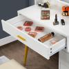 imageVINGLI Vanity Table Set with Lighted MirrorampampStoolWhite Makeup Vanity Set with 10 LED Lights in 3 Colors1 Drawer3 Storage Shelves and 1 Cabinet for WomenDressing Table Set for BedroomWhiteModern White