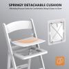 imageVINGLI White Resin Plastic Folding Chair with Padding Seat Weight Capacity to 350 lbs for Indoor Ourdoor Use 1 PC