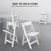imageVINGLI White Resin Plastic Folding Chair with Padding Seat Weight Capacity to 350 lbs for Indoor Ourdoor Use 1 PC