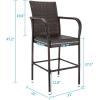 imageVINGLI Wicker Bar Stools Outdoor Set of 2 Outdoor Bar Height Chairs Patio Furniture Bar Stools Wicker for Garden Pool Lawn Backyard