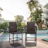 imageVINGLI Wicker Bar Stools Outdoor Set of 2 Outdoor Bar Height Chairs Patio Furniture Bar Stools Wicker for Garden Pool Lawn Backyard