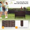 imageVINGLI Wicker Outdoor Bar Table with 2 Steel Shelves Sets of Rails Rattan Patio Storage for Backyard Poolside GardenBrown