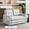 imageVINGLUpgraded Loveseat Sleeper 535quot W 83quot L Convertible Sofa Bed Couch Futon Couches for Living Room Twin Folding Couch Bed for Small Spaces Foldable Floor Gaming Sofa Bed for Basement Dark GreyLight Grey