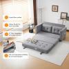imageVINGLUpgraded Loveseat Sleeper 535quot W 83quot L Convertible Sofa Bed Couch Futon Couches for Living Room Twin Folding Couch Bed for Small Spaces Foldable Floor Gaming Sofa Bed for Basement Dark GreyLight Grey