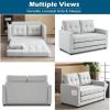 imageVINGLUpgraded Loveseat Sleeper 535quot W 83quot L Convertible Sofa Bed Couch Futon Couches for Living Room Twin Folding Couch Bed for Small Spaces Foldable Floor Gaming Sofa Bed for Basement Dark GreyLight Grey