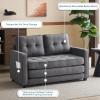 imageVINGLUpgraded Loveseat Sleeper 535quot W 83quot L Convertible Sofa Bed Couch Futon Couches for Living Room Twin Folding Couch Bed for Small Spaces Foldable Floor Gaming Sofa Bed for Basement Dark GreyGrey