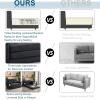 imageVINGLUpgraded Loveseat Sleeper 535quot W 83quot L Convertible Sofa Bed Couch Futon Couches for Living Room Twin Folding Couch Bed for Small Spaces Foldable Floor Gaming Sofa Bed for Basement Dark GreyBlack