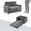 imageVINGLUpgraded Loveseat Sleeper 535quot W 83quot L Convertible Sofa Bed Couch Futon Couches for Living Room Twin Folding Couch Bed for Small Spaces Foldable Floor Gaming Sofa Bed for Basement Dark GreyGrey